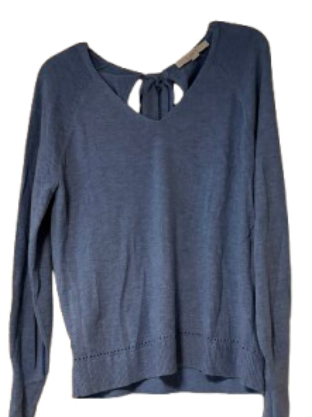 Loft V Neck Long Sleeve Tie Neck Sweater - Medium